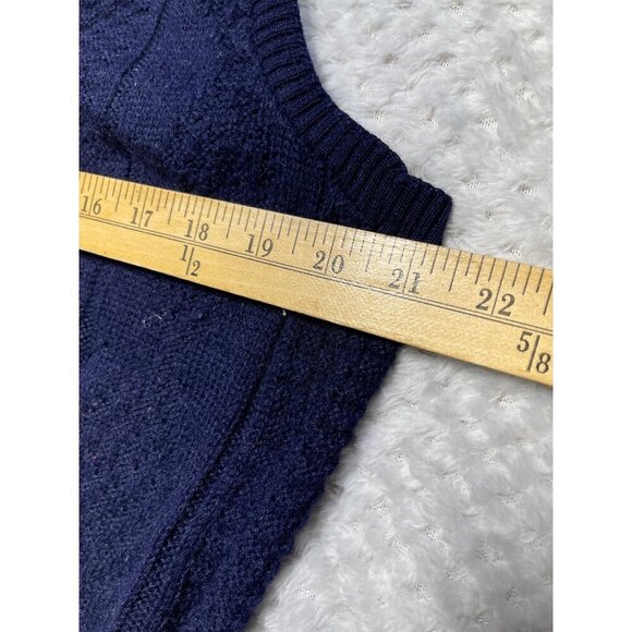 Vintage Brian MacNeil Navy Blue Acrylic Sweater Vest - Large - Picture 5 of 12